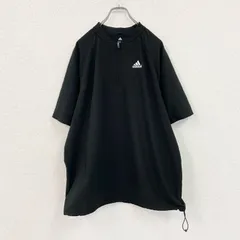 古着 used　adidas　アディダス　半袖　ハーフジップナイロンジャケット　黒　ブラック　Lサイズ【値引き交渉OK！】