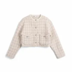 レディース Mサイズ / ザラ ツイード ウール ニットジャケット