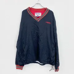 古着 used　90s　Champion　チャンピオン　プルオーバーナイロンジャケット　ヴィンテージ　紺　ネイビー　XXLサイズ【値引き交渉OK！】