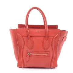 セリーヌ CELINE トートバッグ ラゲージ マイクロショッパー 167793 オレンジ レザー ラゲージ マイクロ ショッパー レディース Used B