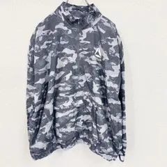古着 used　Reebok　リーボック　プルオーバージャケット　ハーフジップ　ワンポイント　カモ　グレー　3Xサイズ【値引き交渉OK！】