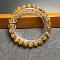 天然石★【90Aブラックシルバールチル】★銅銀針水晶ブレスレット 天然石 7.4-7.8mm ZB10213