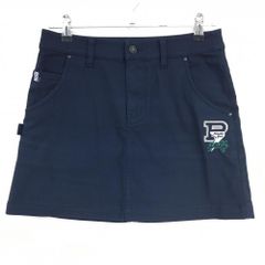 美品 パーリーゲイツ ゴルフ スカート ニコちゃん ロゴ ネイビー 濃紺