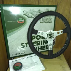 新品 復刻 CMR（CHECKMAN RACING）Sports Steering Rossi（ロッシ）360mm チェックマン 360mm Checkman Racing *1980s Production* – GET Japan