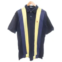 ポロ バイ ラルフローレン Polo by Ralph Lauren 90s ポロシャツ L 紺 ネイビー ボーダー /NL ■YHS9