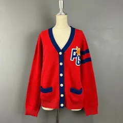 PEARLY GATES パーリーゲイツ ゴルフウェア カーディガン セーター ロゴワッペン ポケット ウール混 レッド×ネイビー レディース 2のサムネイル