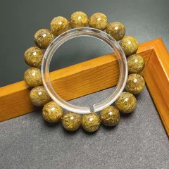 天然水晶★【80Aブラックシルバールチル】★銅銀針水晶ブレスレット 天然石 12.9-13.8mm ZB10217