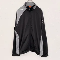 古着 used　puma　プーマ　トラックジャケット/ジャージ　刺繍ロゴ　黒　ブラック　Lサイズ【値引き交渉OK！】