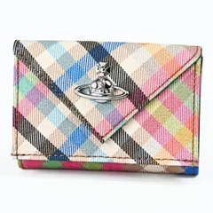 新品 ヴィヴィアンウエストウッド Vivienne Westwood 三つ折り財布 コンパクト 小銭入れ付き ウォレット ENVELOPE レディース チェック柄 マルチカラー 5115002EW S001S O315
