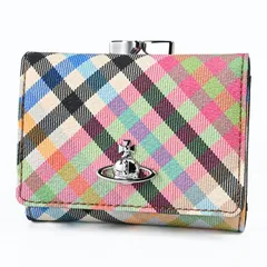 新品 ヴィヴィアンウエストウッド Vivienne Westwood 三つ折り財布 コンパクト 小銭入れ付き ウォレット スモールフレーム レディース チェック柄 マルチカラー 5115002MW S001S O315
