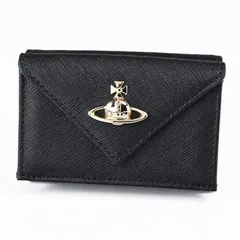 新品 ヴィヴィアンウエストウッド Vivienne Westwood 三つ折り財布 コンパクト 小銭入れ付き ウォレット ENVELOPE レディース サフィアーノ ブラック 5115002EW L001N N402