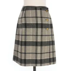 エニシス any SiS チェック柄 ラップスカート ミニ丈 2 グレー