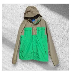 アディダス グリーン/ベージュ フード ジャケット