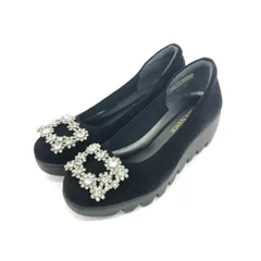 hills avenue ヒルズアベニュー パンプス 表記サイズ:22 ビジュー バックル スエード    ブラック レディース / 240001191588