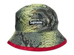 Supreme (シュプリーム) ×THE NORTH FACE 18SS SNAKESKIN PACKABLE REVERSIBLE CRUSHER ノースフェイス リバーシブル バケットハット パイソン柄 サイズ表記無し レッド×グリーン系 メンズ/045