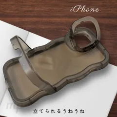 iPhone13 iPhone14 ケース うねうね  クリアブラック スタンド機能 立てられる 韓国風 透明 人気 おしゃれ 耐衝撃 落下防止 スマホケース 可愛いトレンド なみなみ スマホカバー