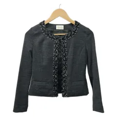 HARRODS(ハロッズ) ジャケット サイズ1 S レディース美品  - ダークグレー 長袖/スパンコール/フラワー(花)/春/秋のサムネイル