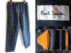 J495 Paul Smith パンツ チェック リネン シルク混 L 濃紺 緑 - メルカリ