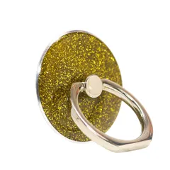 スマホリング ホルダー 360°回転 落下防止・スタンド両用 グリッター 薄型 指輪型 スタンド機能 (ゴールド) [ゴールド]