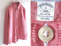 Brooks Brothers ブルックスブラザーズ REGENT FIT リージェントフィット リネンシャツ BDシャツ S メランジレッド 国内正規