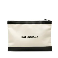 バレンシアガ 373840 ベージュ ブラック キャンバス レザー レディース BALENCIAGA【228-38197】