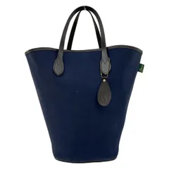 Brady(ブレディ) トートバッグ - ネイビー×ダークブラウン レザー