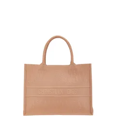 ディオール オブリーク ブックトート ミディアム トートバッグ ハンドバッグ ピンク ベージュ レザー レディース Dior【228-77611】