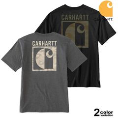 【3月上旬頃発送予定】 Carhartt カーハート Tシャツ 半袖  バックプリント リラックスフィット Irvine Relaxed Block Camo Pocket T-Shirt USAモデル [107296] メンズ トップス 大きいサイズ