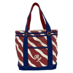 RalphLauren(ラルフローレン) トートバッグ - レッド×ネイビー×白