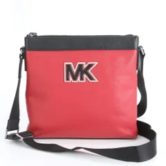 美品 マイケルコース MK ロゴ レザー ショルダーバッグ 斜め掛け メッセンジャー ビジネス 通勤 トート メンズ REE DO10-6【中古】