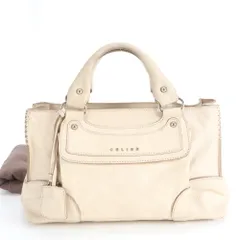 美品 セリーヌ ブギー バッグ レザー ハンドバッグ トート ベージュ シルバー 金具 レディース RWE DO38-2【中古】