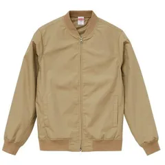 スタジアム ジャケット ベージュ M テカリを抑えた 綿混 撥水加工 防風加工 裏地付 防寒着 上着 アウター