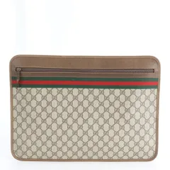 美品 オールド グッチ GG スプリーム シェリー ライン レザー セカンドバッグ クラッチ ポーチ 通勤 ビジネス A4 メンズ RWE DO36-7【中古】