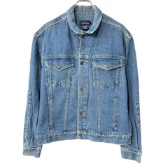 ～00s Calvin Klein デニムジャケット L ブルー カルバンクライン ボタン ～00年代 胸ポケット デニム アメカジ アウター 春秋物 a803-5073