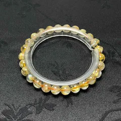 天然美品★【25A太陽花タイチンルチル】★黄金針水晶ブレスレット 天然石 金運 6.8-7.2mm ZB10243