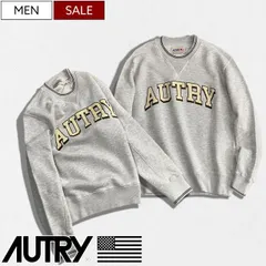 【定価38,500円(税込)】AUTRY-オートリー- どこかレトロ感漂わせるデザインで大人のラグジュアリーカジュアルを演出！カレッジロゴクルーネックスウェットトレーナー スウェット ライン リブ ロゴ ストレッチ 長袖 定番 4231-6SWPM03 ライト