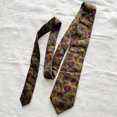 ヴィンテージネクタイ『christian dior』カーキ 紐柄（m562）