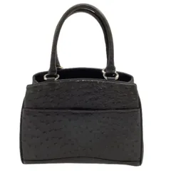 ♪♪ レディース　ハンドバッグ レザー オーストリッチ ブラック