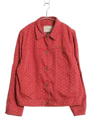 【お得なクーポン配布中!】 90s ローレン ラルフローレン コットン トラッカー ジャケット レディース XL オールド ヴィンテージ 1st ジージャン タイプ 花柄 総柄 赤