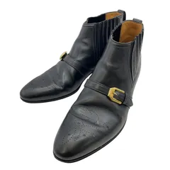 グッチ GUCCI サイドゴアアンクルブーツ 563268 ブラック レザー メンズ ブーツ