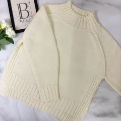 鑑定済み【 美品 】ロートレアモン ニット 2 Ⅿサイズ ホワイト ベージュ系 ケーブルニット モックネック