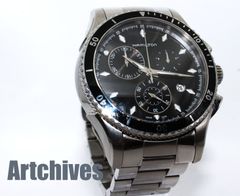 美品ハミルトン ジャズマスター H375120 QZ クロノグラフ 箱/保付