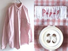 美品　パパス リネン100% 動物刺繍 身幅ゆったり XL相当 現行に近い 50 美品 パパス リネンシャツ XL相当 動物刺繍 身幅ゆったり 現行に近い