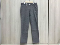 美品 PEARLY GATES ロングパンツ サイズ4/M ストレッチ 総柄 サイドロゴ ブラック×ホワイト パーリーゲイツ ゴルフ