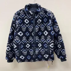 R806-53478 OCEAN PACIFIC オーシャンパシフィック レディース リバーシブル 中綿ジャケット Sサイズ ネイビー×総柄 ボア