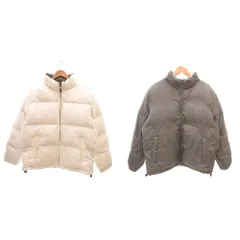 ユニクロ UNIQLO ダウンジャケット リバーシブル XL 白 ホワイト ライトグレー スタンドカラー /YJ ■ECF001