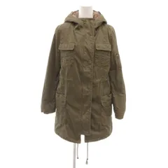 ルスーク Le souk 美品 モッズコート 36 カーキ色 フード付き 長袖 フラップポケット ミドル丈 /SJ ■ECF001