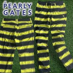 定価3.1万 0 パーリーゲイツ ギザギザボーダー柄 EXストレッチパンツ