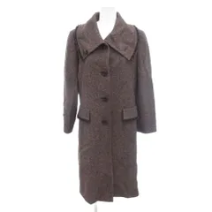 ピエールカルダン Pierre Cardin 美品 コート ジャケットウール 9 赤 レッド ロング丈  長袖 大きな襟 フリンジ装飾 /HW ■GY66のサムネイル