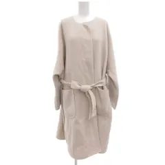 ルーニィ LOUNIE コート 38 アイボリー系 ノーカラー ベルト付き /UO ■GY66